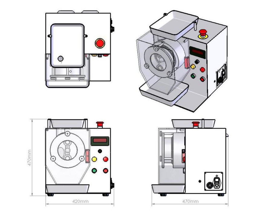 General arrangement, Caleva Model 20 Extruder