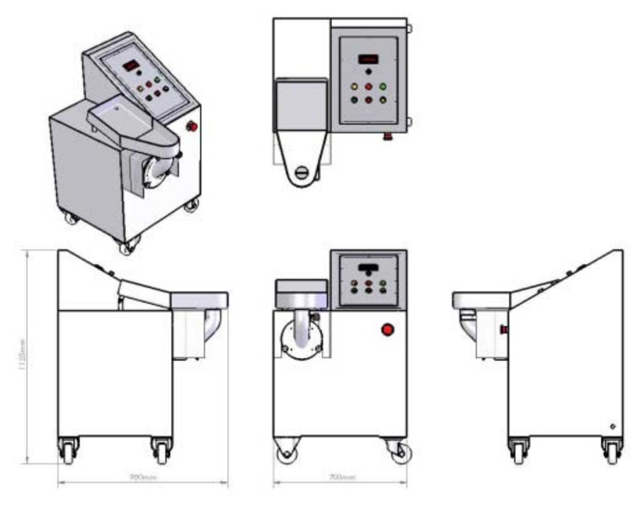 General arrangement, Caleva Model 35 Extruder