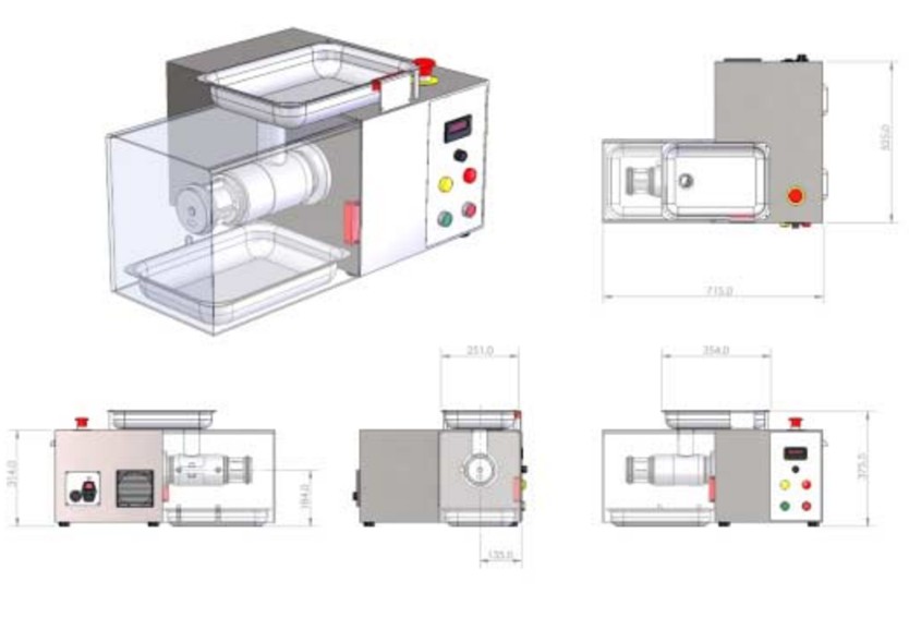 Caleva Variable Density Extruder, general arrangement